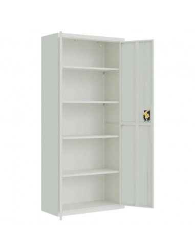 Armadio Classificatore Grigio Chiaro 90x40x200 cm in Acciaio
