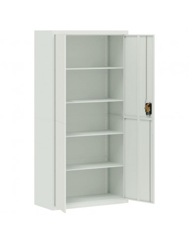 Armadio Classificatore Grigio Chiaro 90x40x180 cm in Acciaio