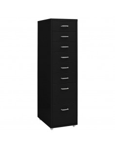 Schedario Mobile Nero 28x41x109 cm in Metallo 2