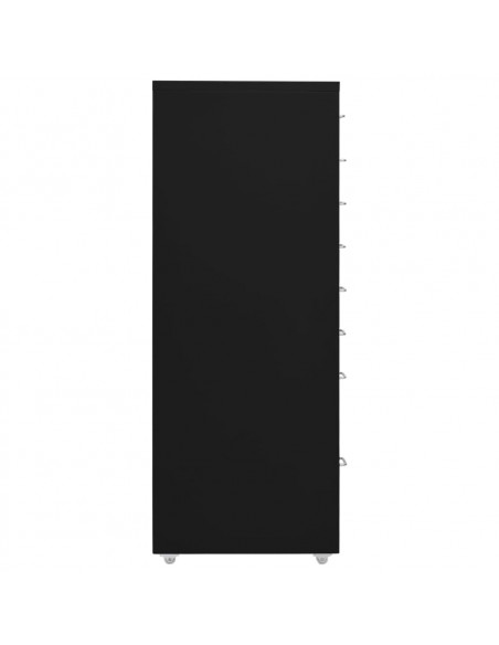 Schedario Mobile Nero 28x41x109 cm in Metallo