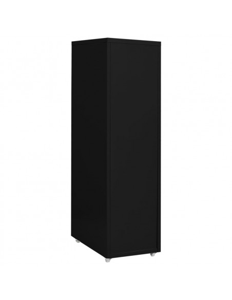 Schedario Mobile Nero 28x41x109 cm in Metallo