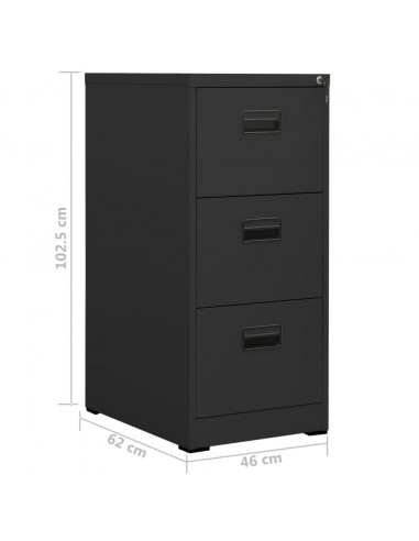 Schedario Antracite 46x62x102,5 cm in Acciaio