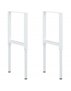 Telai per Banco da Lavoro 2 pz in Metallo 55x(69-95,5) cm Grigi 2