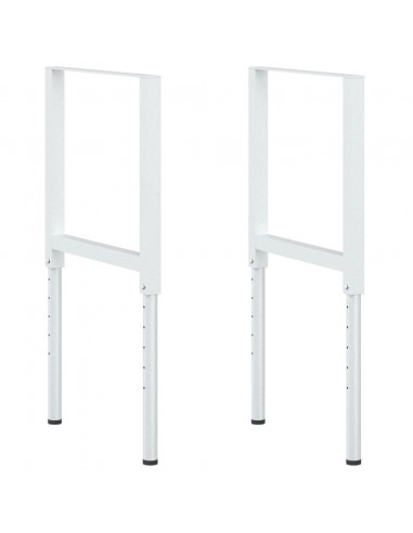 Telai per Banco da Lavoro 2 pz in Metallo 55x(69-95,5) cm Grigi