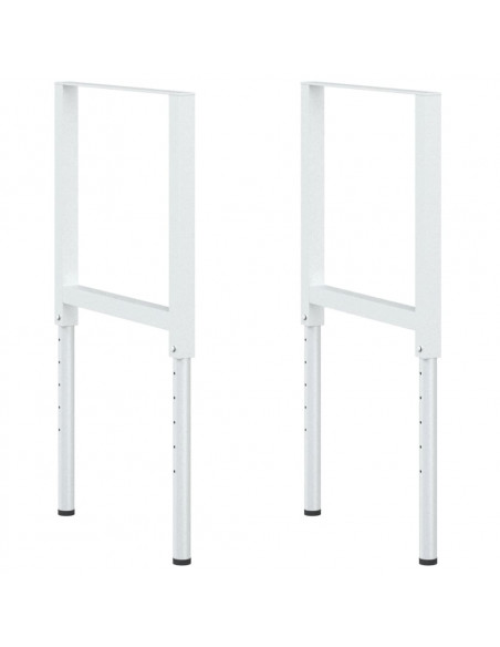 Telai per Banco da Lavoro 2 pz in Metallo 55x(69-95,5) cm Grigi