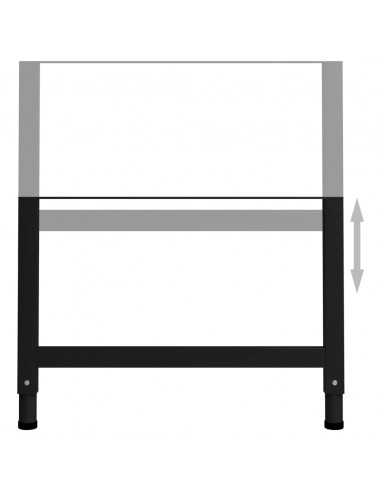 Telai per Banco da Lavoro 2 pz in Metallo 85x(69-95,5) cm Neri