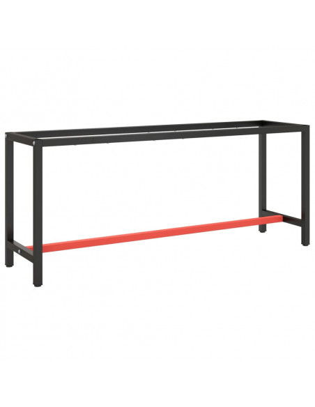 Telaio Banco da Lavoro Nero e Rosso Opaco 190x50x79 cm Metallo