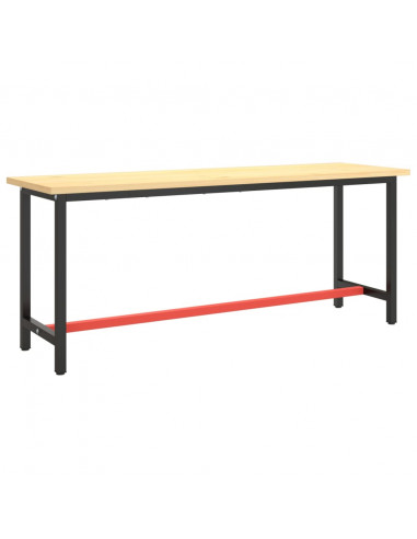 Telaio Banco da Lavoro Nero e Rosso Opaco 190x50x79 cm Metallo