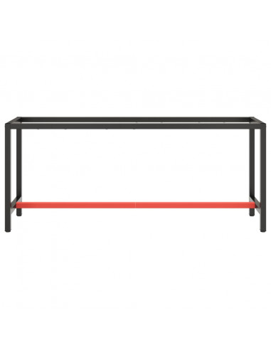Telaio Banco da Lavoro Nero e Rosso Opaco 190x50x79 cm Metallo
