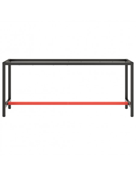 Telaio Banco da Lavoro Nero e Rosso Opaco 190x50x79 cm Metallo