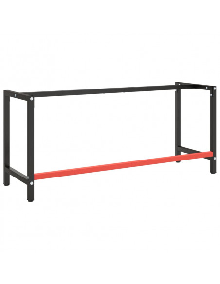 Telaio Banco da Lavoro Nero e Rosso Opaco 180x57x79 cm Metallo