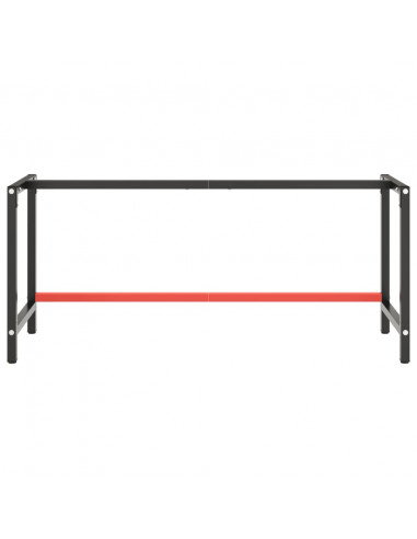 Telaio Banco da Lavoro Nero e Rosso Opaco 180x57x79 cm Metallo