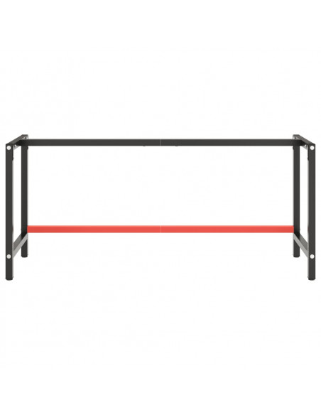Telaio Banco da Lavoro Nero e Rosso Opaco 180x57x79 cm Metallo