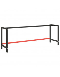 Telaio Banco da Lavoro Nero e Rosso Opaco 220x57x79 cm Metallo 2