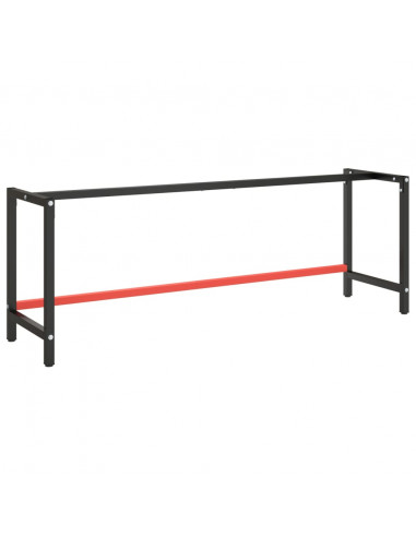 Telaio Banco da Lavoro Nero e Rosso Opaco 220x57x79 cm Metallo