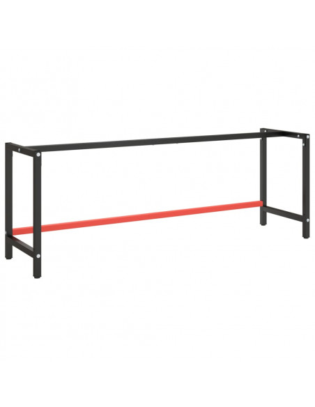 Telaio Banco da Lavoro Nero e Rosso Opaco 220x57x79 cm Metallo