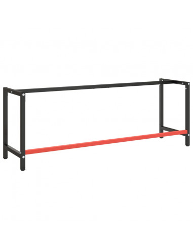 Telaio Banco da Lavoro Nero e Rosso Opaco 220x57x79 cm Metallo