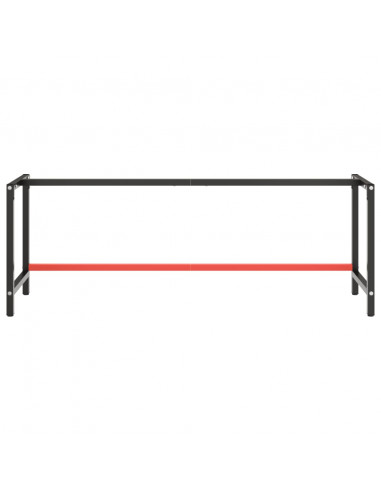 Telaio Banco da Lavoro Nero e Rosso Opaco 220x57x79 cm Metallo