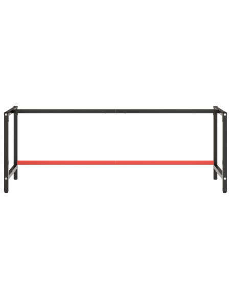 Telaio Banco da Lavoro Nero e Rosso Opaco 220x57x79 cm Metallo