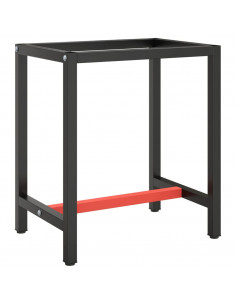 Telaio per Banco da Lavoro Nero Rosso Opaco 70x50x79 cm Metallo 2