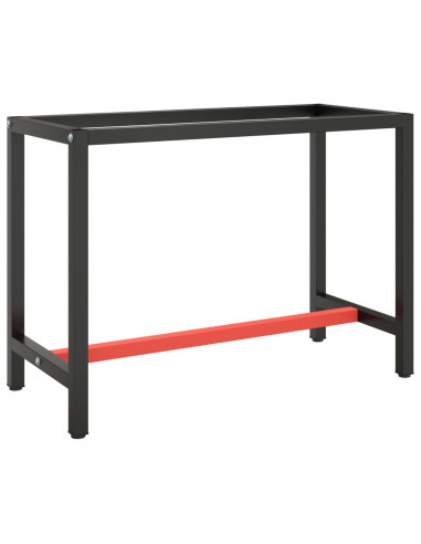 Telaio Banco da Lavoro Nero e Rosso Opaco 110x50x79 cm Metallo