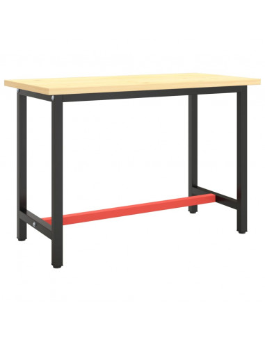 Telaio Banco da Lavoro Nero e Rosso Opaco 110x50x79 cm Metallo