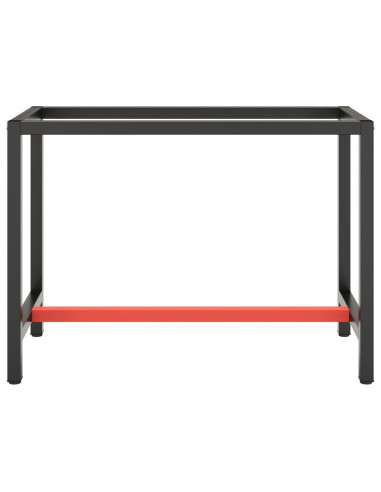 Telaio Banco da Lavoro Nero e Rosso Opaco 110x50x79 cm Metallo