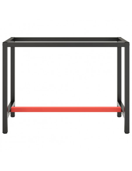 Telaio Banco da Lavoro Nero e Rosso Opaco 110x50x79 cm Metallo