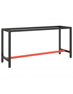 Telaio Banco da Lavoro Nero e Rosso Opaco 170x50x79 cm Metallo 2