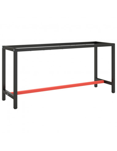 Telaio Banco da Lavoro Nero e Rosso Opaco 170x50x79 cm Metallo