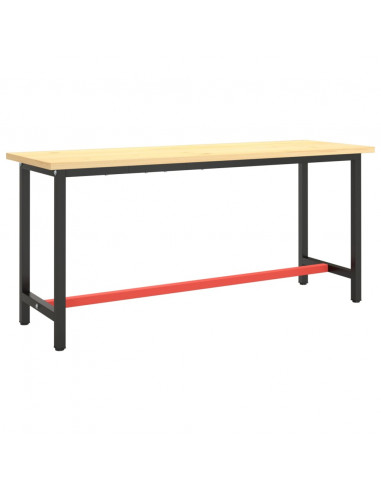 Telaio Banco da Lavoro Nero e Rosso Opaco 170x50x79 cm Metallo