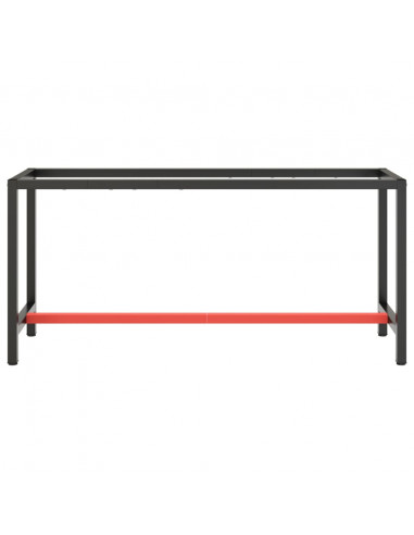 Telaio Banco da Lavoro Nero e Rosso Opaco 170x50x79 cm Metallo