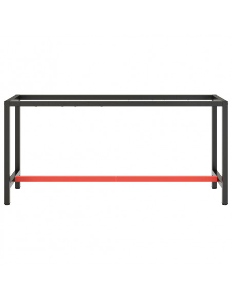 Telaio Banco da Lavoro Nero e Rosso Opaco 170x50x79 cm Metallo