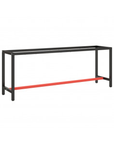 Telaio Banco da Lavoro Nero e Rosso Opaco 210x50x79 cm Metallo 2