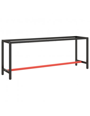 Telaio Banco da Lavoro Nero e Rosso Opaco 210x50x79 cm Metallo