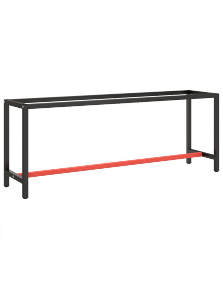 Telaio Banco da Lavoro Nero e Rosso Opaco 210x50x79 cm Metallo