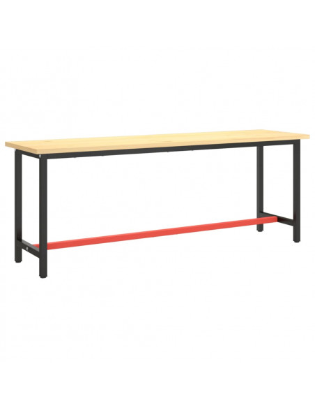 Telaio Banco da Lavoro Nero e Rosso Opaco 210x50x79 cm Metallo