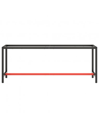 Telaio Banco da Lavoro Nero e Rosso Opaco 210x50x79 cm Metallo