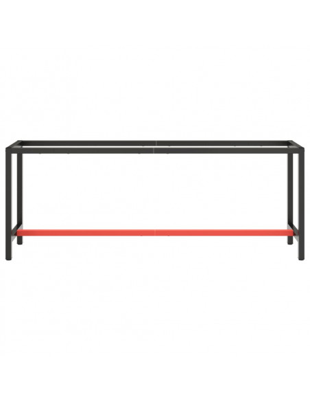 Telaio Banco da Lavoro Nero e Rosso Opaco 210x50x79 cm Metallo