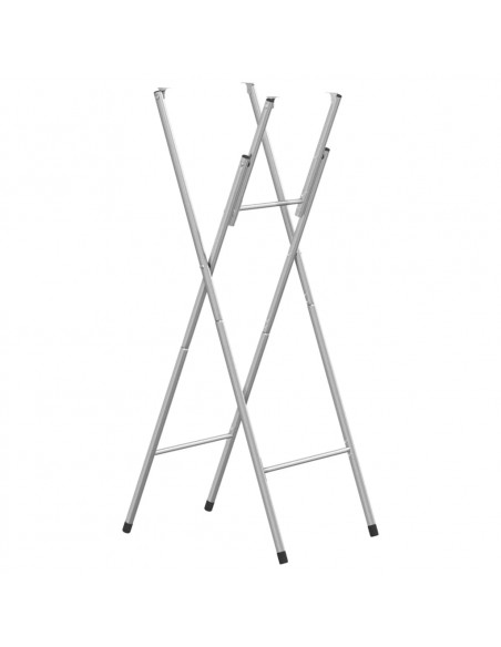 Gambe Pieghevoli per Tavolo da Bar Argento 45x53x108 cm Acciaio