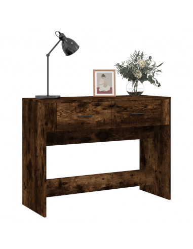 Tavolo Consolle Rovere Fumo 100x39x75 cm Legno Multistrato