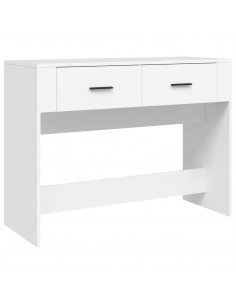 Tavolino Consolle Bianco 100x39x75 cm in Legno Multistrato 2