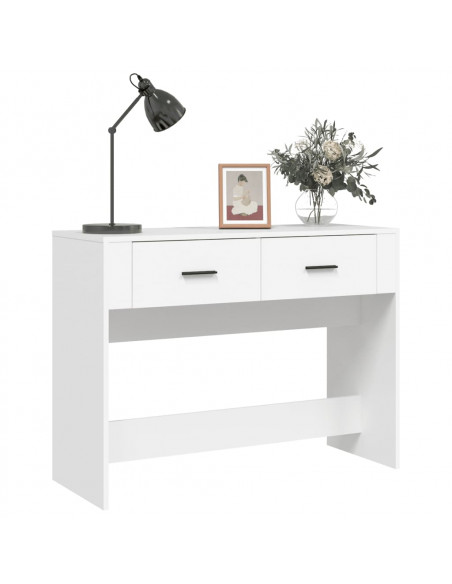 Tavolino Consolle Bianco 100x39x75 cm in Legno Multistrato