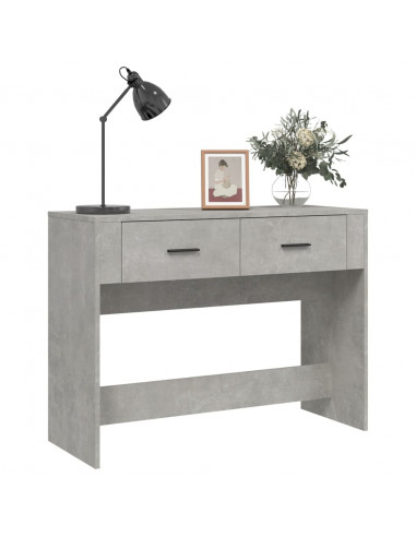 Tavolino Consolle Grigio Cemento 100x39x75 cm Legno Multistrato
