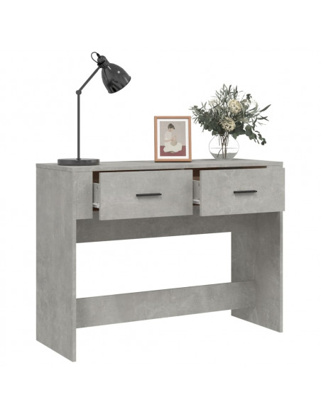 Tavolino Consolle Grigio Cemento 100x39x75 cm Legno Multistrato