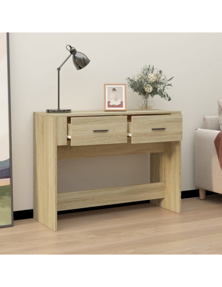 Tavolo Consolle Rovere Sonoma 100x39x75 cm in Legno Multistrato