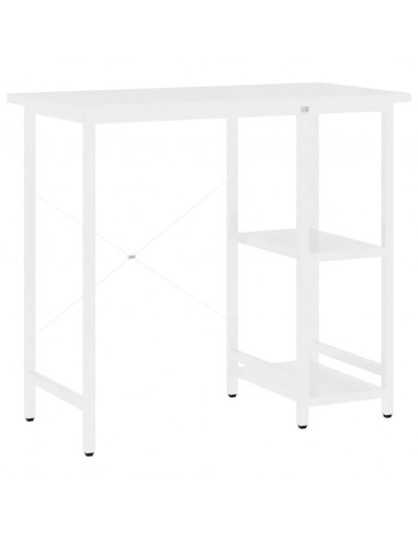Scrivania per Computer Bianca 80x40x72 cm in MDF e Metallo