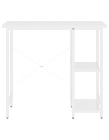 Scrivania per Computer Bianca 80x40x72 cm in MDF e Metallo