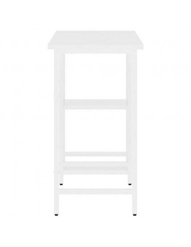 Scrivania per Computer Bianca 80x40x72 cm in MDF e Metallo