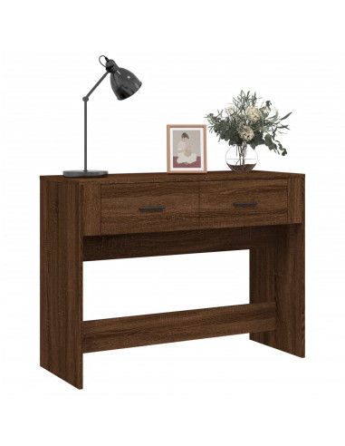 Tavolino Consolle Rovere Marrone 100x39x75 cm Legno Multistrato